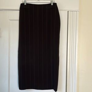 Pencil skirt varsity stripe retro 1990s chocolate brown/tan stripe. Size 12 NWT